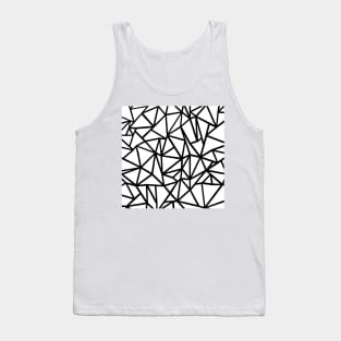 Abstract Outline Thick White Tank Top